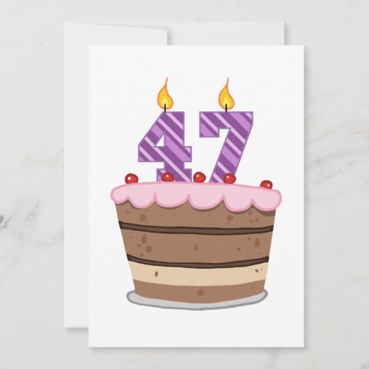 47歳オンお誕生日ケーキ カード (正面)