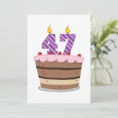 47歳オンお誕生日ケーキ カード (スタンド正面)