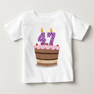 47歳オンお誕生日ケーキ ベビーTシャツ