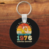 47歳1976年ヴィンテージ女性47番目の誕生日ギフト キーホルダー (正面)