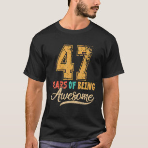 47歳47th誕生日パパ母おばさん叔父男性 tシャツ