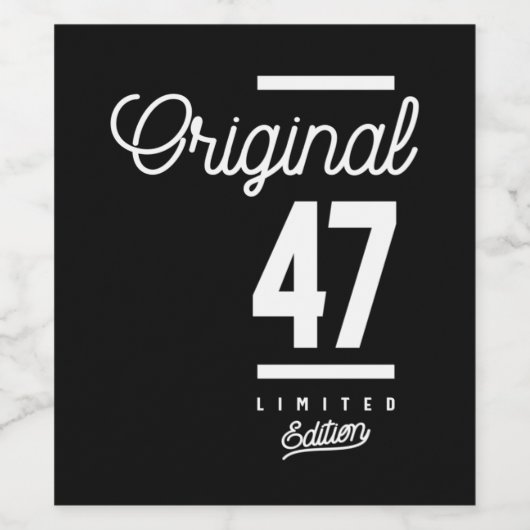 47歳 – 47誕生日ギフトおもしろい ワインラベル (シングルラベル)