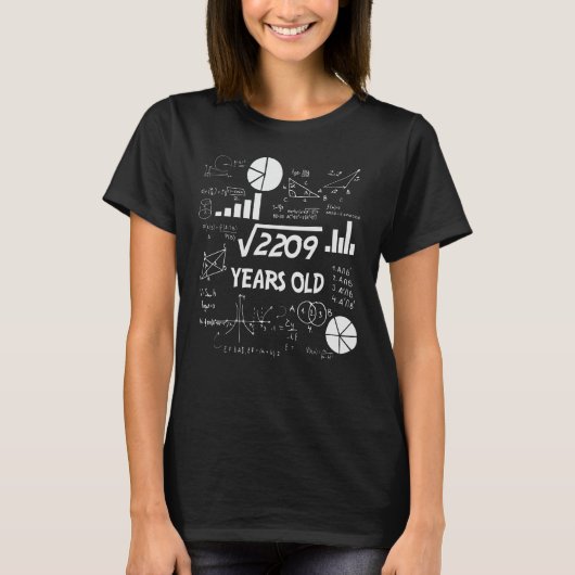 47歳Bday数学先生47番目の誕生日ギフト Tシャツ (正面)