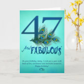 47番目の誕生日テンプレートカード カード (黄色い花)