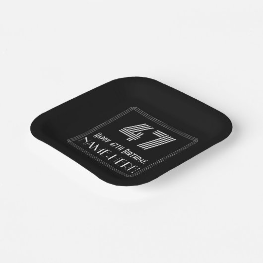 47番目の誕生日:インスパイアアールデコ検索「47」 +名前 ペーパープレート (傾斜あり)