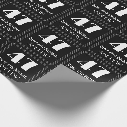 47番目の誕生日-インスパイアアールデコ検索"47",名前 ラッピングペーパー (角)