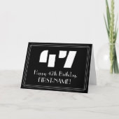 47番目の誕生日:インスパイアアールデコ検索"47" & Name カード (正面)