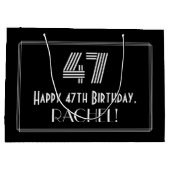 47番目の誕生日:インスパイアアールデコ「47」の外観と名前 ラージペーパーバッグ (裏面)