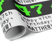 47番目の誕生日- Nerdy / オタク系のスタイル"47"と名前 ラッピングペーパー (ロールコーナー)