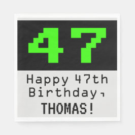 47番目の誕生日- Nerdy / オタク系のスタイル"47" & Name スタンダードランチョンナプキン