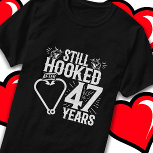 47結婚した年魚釣り47おもしろい周年 Tシャツ