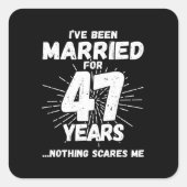 47結婚した年47おもしろい周年 スクエアシール (正面)