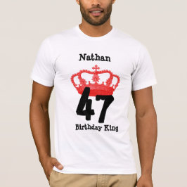 47誕生日か年の誕生日王名前をカスタムする Tシャツ