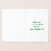 47誕生日はっきりした:「47歳！」 ゴールドフォイルカード 箔カード (内部)