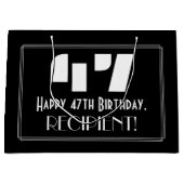 47誕生日インスパイア~アールデコルック"47" +名前 ラージペーパーバッグ (正面)