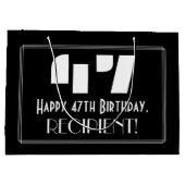 47誕生日インスパイア～アールデコルック"47" +名前 ラージペーパーバッグ