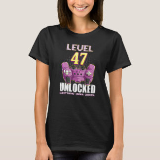 47誕生日ゲーマーボーイズ女の子47歳レベル4 Tシャツ