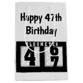 47誕生日ブラックオドメータ ミディアムペーパーバッグ (正面)