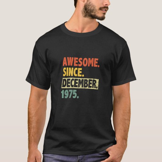 47誕生日レトロ12月以素晴らし来47歳 Tシャツ (正面)