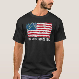 47誕生日ヴィンテージ米国国旗素晴らし1975年以来 Tシャツ