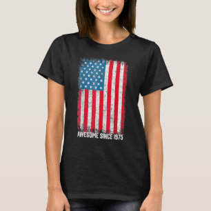 47誕生日ヴィンテージ米国国旗素晴らし1975年以来 Tシャツ