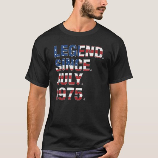 47誕生日伝説1975年7月以来アメリカ国旗47Y Tシャツ (正面)