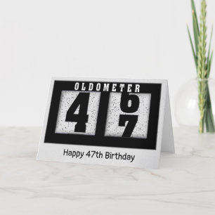 47誕生日用ブラックオドメータ カード