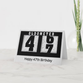 47誕生日用ブラックオドメータ カード