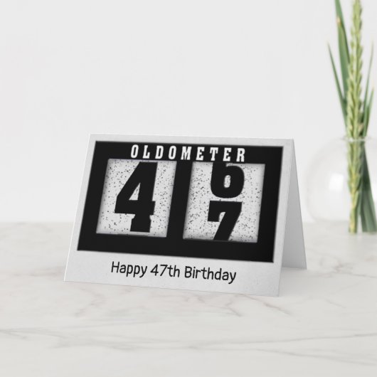 47誕生日用ブラックオドメータ カード (正面)