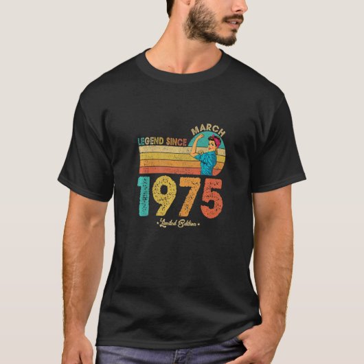 47誕生日1975年3月伝説1975年47年 Tシャツ (正面)