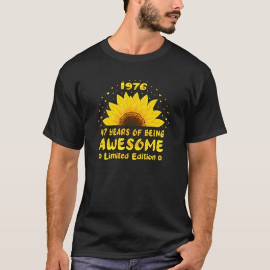 47誕生日47歳ひまわり恋人ウィメンズボー Tシャツ (正面)