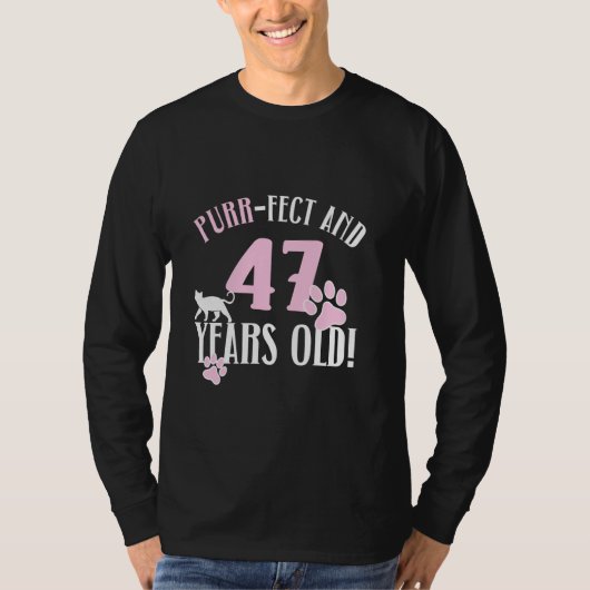 47誕生日47歳ネコ母猫好き誕生 Tシャツ (正面)