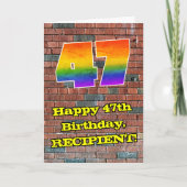 47誕生日:おもしろいグラフィティインスパイアレインボー47 カード (正面)