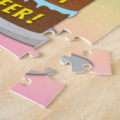 47誕生日:おもしろいケーキとキャンドル+名前をカスタムする ジグソーパズル (側面)