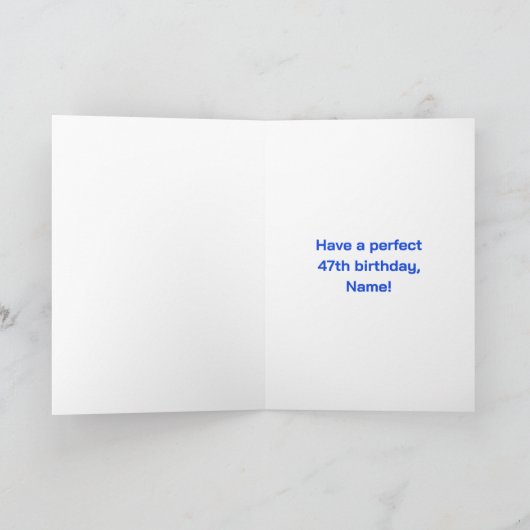 47誕生日:おもしろいレインボー#,名前をカスタムする&写真 カード (内部)