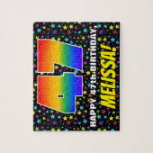 47誕生日:おもしろい、カラフル星野パターン ジグソーパズル (縦)