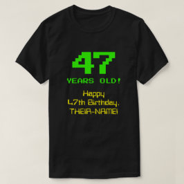 47誕生日:おもしろい、8ビットルック、Nerdy/オタク系の「47」 Tシャツ