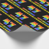 47誕生日:はっきりした,おもしろい,シンプル虹, 47 ラッピングペーパー (角)