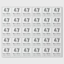 47誕生日:アールデコインスパイアスタイル「47」 +名前 ラッピングペーパー