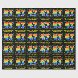 47誕生日:カラフル音楽シンボル、レインボー47 ラッピングペーパー