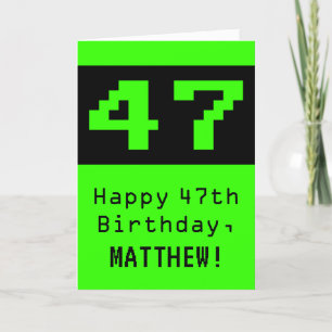 47誕生日：ネディ/オタク系のスタイル「47」と名前 カード