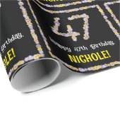 47誕生日:フローラ花数名前をカスタムする ラッピングペーパー (ロールコーナー)