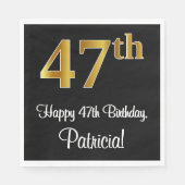 47誕生日~ラグジュアリーエレガントなフェイク金ゴールドルック# スタンダードランチョンナプキン (正面)