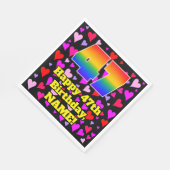 47誕生日:愛するハートパターン、虹# 47 スタンダードランチョンナプキン (角)