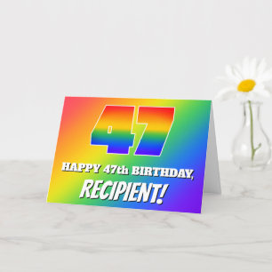 47誕生日:数々の色のレインボーパターン# 47 カード