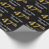 47誕生日：豪華エレガントなフェイク金ゴールドルック# ラッピングペーパー (角)