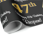 47誕生日：豪華エレガントなフェイク金ゴールドルック# ラッピングペーパー (ロールコーナー)