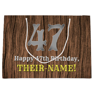 47誕生日: Country インスパイア Western Look, Name ラージペーパーバッグ