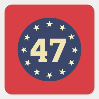 「47」ステッカー スクエアシール