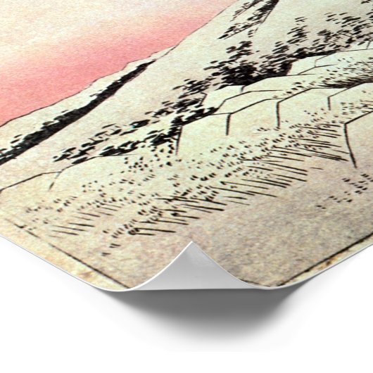 47. 亀山宿, 広重 ポスター (角)